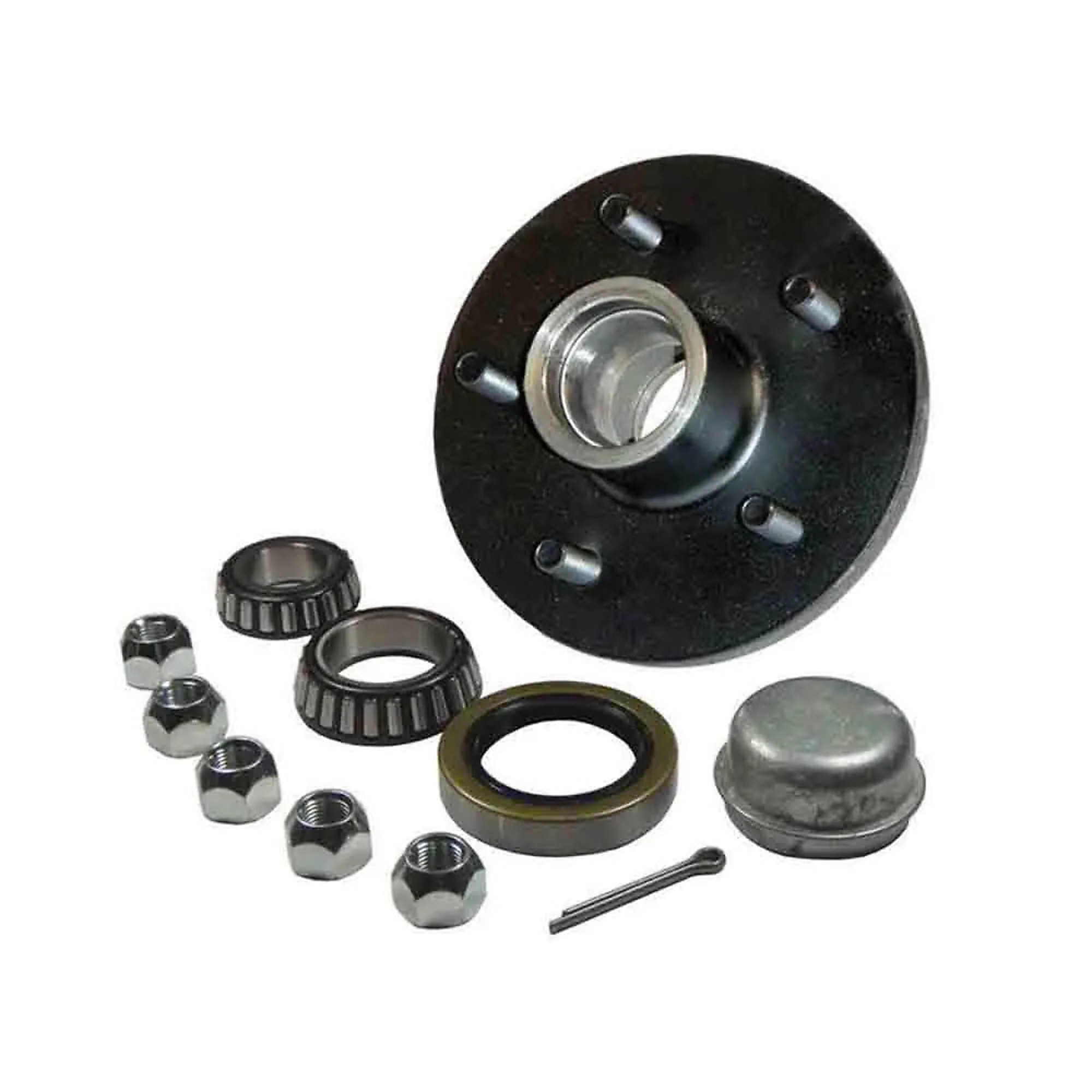 Rigid Hitch, 5-Bolt Idler Hub Kit For 1-3/8 To 1-1/16 Tapered Spindles, 5-Bolt on 5 inch Circle, For a 3500lb Axle, Sold as Single with a 1,750lb Capacity per Hub, Complete Assembly, Model# H-1000-03-A